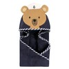 Hudson Baby Infant Boy Cotton Animal Face Hooded Towel Bundle Set, Sailor Bear Pelican, One Size - 2 of 3