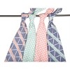 Bacati - Emma Aztec Print Coral/Mint/Navy Triangles Muslin Swaddling Blankets set of 4 - 3 of 4