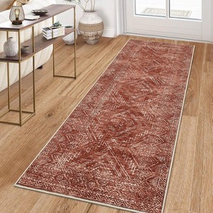 Washable Runner Rug 2x6 Runner Modern Non Slip Kitchen Rugs Geometric - 1 of 4