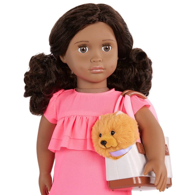 Our Generation Ayanna &#38; Goldie 18&#39;&#39; Doll &#38; Pet Dog Plush Carrier Accessories Set, 3 of 8