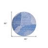 Navy Blue And Denim Blue Abstract Washable Indoor Outdoor Area Rug - 3 of 4