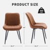 Dining Chairs Set of 2 - Faux Leather, Comfortable Mid Century Modern Design, Metal Legs, Upholstered Side Chair, for Kitchen Dining Room Living Room - 4 of 4