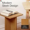 Stead Square Fluted Accent Side Table, Pedestal Drink Table, Modern Home, Bedroom, and Living Room Furniture (Medium Oak) - 3 of 4
