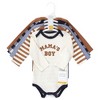 Hudson Baby Infant Boy Cotton Long-Sleeve Bodysuits, Brown Navy Mamas Boy 5-Pack - image 2 of 4