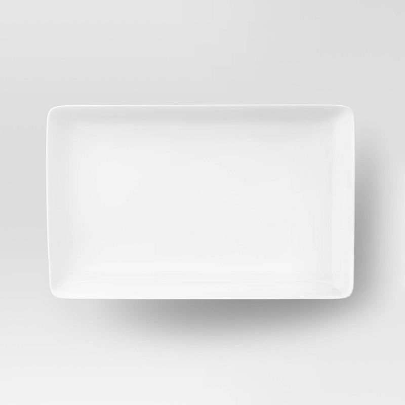 15.2&#34; x 9.6&#34; Porcelain Rectangular Platter White - Threshold&#8482;, 3 of 4