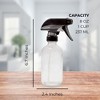 Cornucopia Brands 8oz Clear Glass Spray Bottles 2pk; Boston Round Bottles w/ 3-Setting Adjustable Black Heavy Duty Sprayers & Chalk Labels - 3 of 4