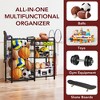 MOEPISY Garage Sports Equipment Organizer, Ball Storage for Gear and Toys, Large Capacity, Black and brown - 3 of 4
