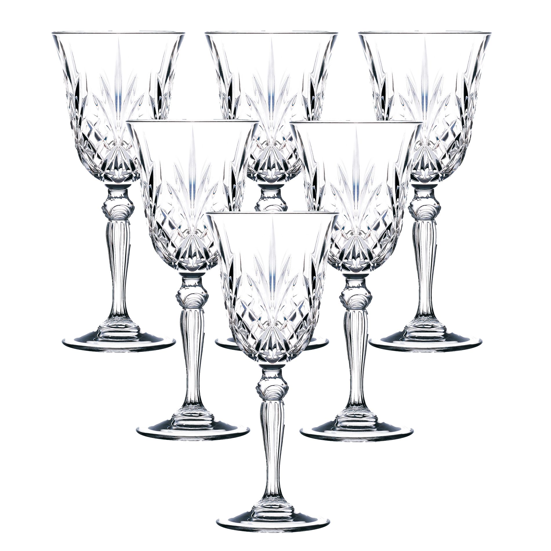 Lorren Home Trends Melodia Crystal Wine Glass set of 6