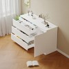 GlasFlength Decorative Storage Cabinets Wooden Side Cabinet With Hidden Drawers Compact Hides Small Items for Bedroom, White, 47.24"*15.75"*29.53" - 4 of 4