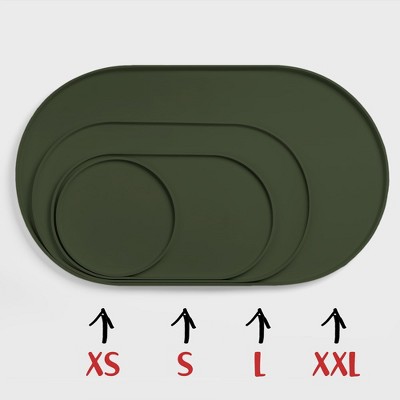 Small Khaki Green Silicone Waterproof Dog Food Mat