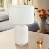 POWLIG 19.2-in White Farmhouse LED Ceramic Table Lamp with Linen shade - 2 of 4