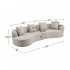 Christopher Knight Home Bryson 12 6" Modern Boucle Upholstered 5 Seater Curved Sectional Sofa with Pillows Almond - 3 of 4