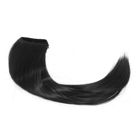 Unique Bargains 18 46cm Black Invisible Hair Extensions Long Straight  Synthetic Hair Adjustable Headband Hairpieces No Clip