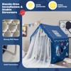 Infans 4.5 FT Kids Tent with Padded Cotton Mat, Large Playhouse w/Longer Mesh Curtain, Roll-Up Windows, Play Tent Castle Playhouse for Toddlers, Blue - 4 of 4