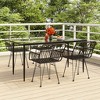 vidaXL Garden Dining Set Black Steel, Tempered Glass, Polyethylene Medium - Black 63" x 31.5" x 29.1" 4 - 2 of 4