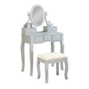 Wooakway Wood Make-Up Vanity Table and Stool Set - 2 of 4