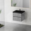 ChicFurnit Bathroom Vanities 24 Inch Wallmounted Vanity with Quartz Sand Sink and Storage for Bathroom, Gray, 23.62"*19.68"*22.44" - 2 of 4