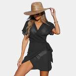 Women's Sheer Wrap Cover-Up Dress - Cupshe