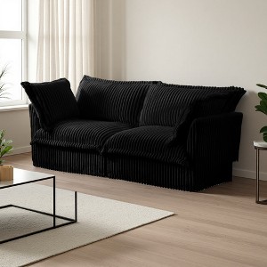 Modern Corduroy 2-Seater Sofa with Removable Covers - 1 of 4