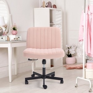 Erommy Armless Criss Cross Chair with Wheels, Height Adjustable Cross Legged Office Chair, Office Deak Chair for Office, Bedroom, Living Room - 1 of 4
