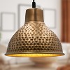 6.5" Axel Hammered Metal 1-Light Pendant - River of Goods: Brass-Tone, Adjustable Height, UL Listed - 3 of 4