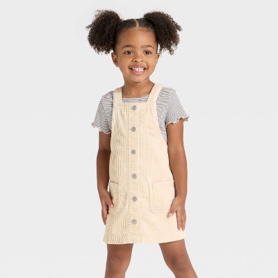Toddler Girls' Corduroy Skirtalls - Cat & Jack™ Cream