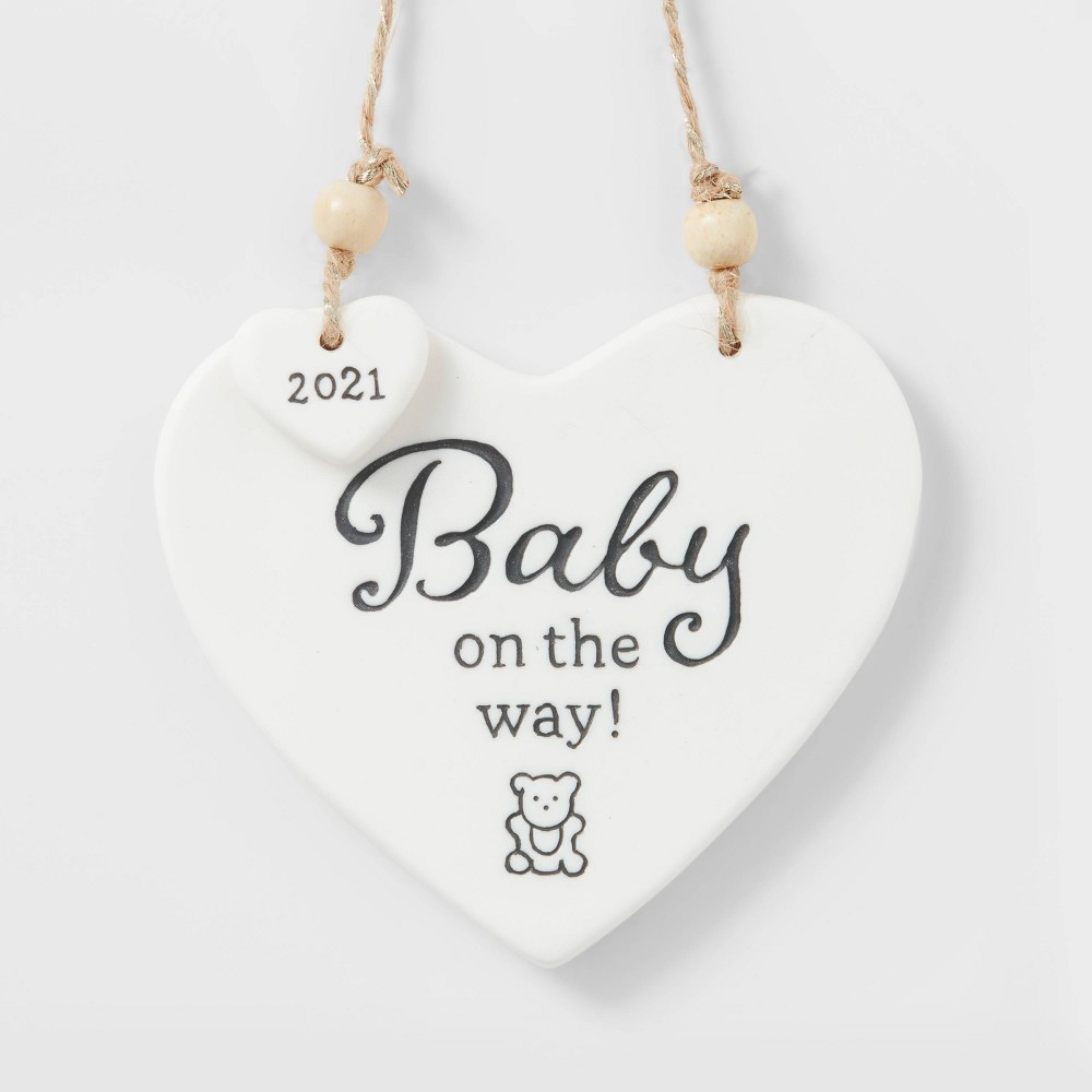 Baby on the Way 2021 Heart Shaped Christmas Tree Ornament - Wondershop