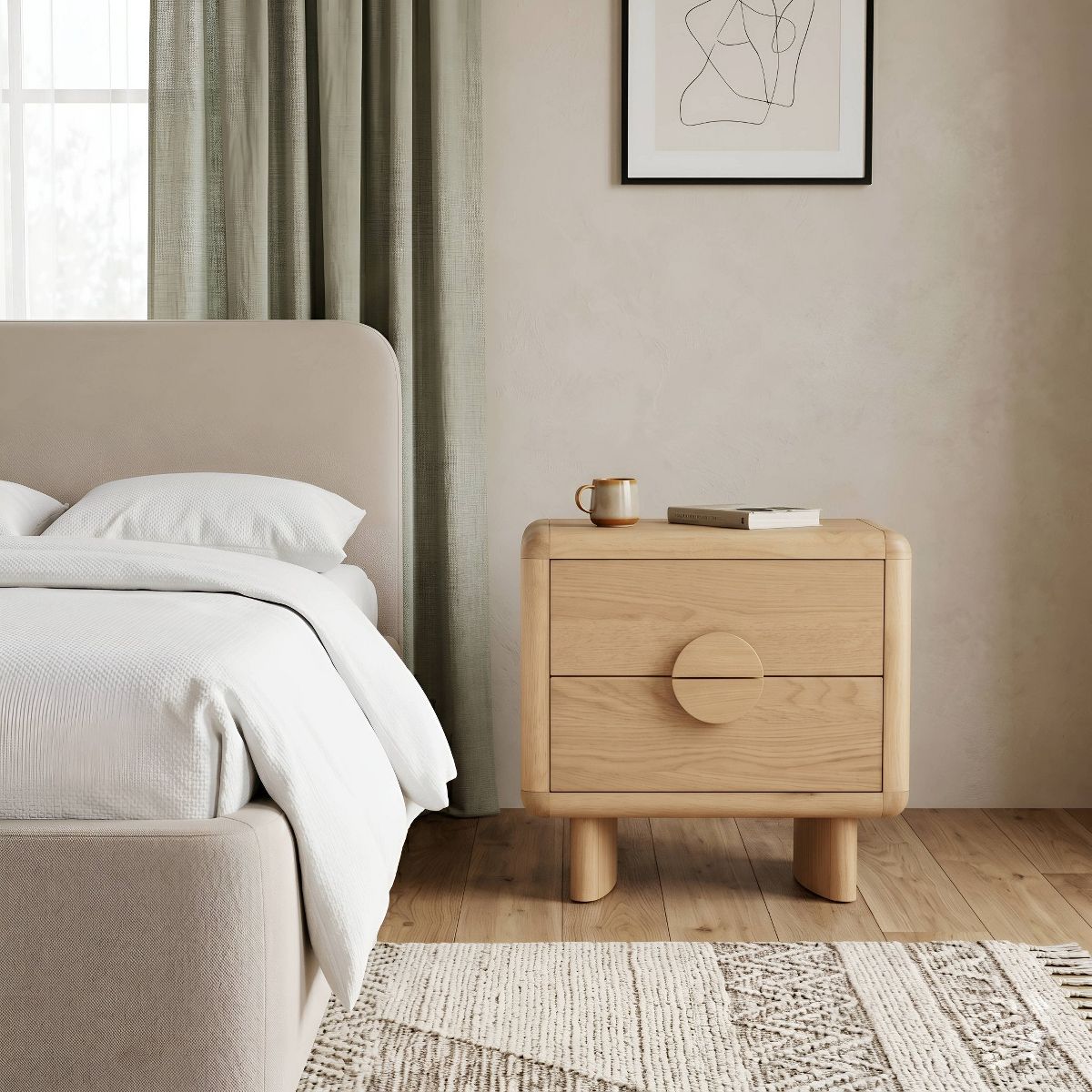Gabrielle Nightstand, Light Oak