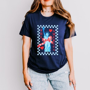 Simply Sage Market She Loves America Checkered Short Sleeve Tee - 1 of 4