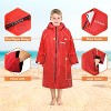 SUN CUBE Swim Parka Boy Girl, Unisex Kids Hooded Changing Robe with Warm Fleece Lining for Swimming, Surfing, Water Sports - 3 of 4