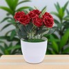 Unique Bargains Artificial Plants Rose Plastic 2.95"x2.95"x7.48" 1 Pc - 2 of 4