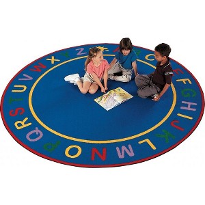 Carpets for Kids Alpha Learning Rug, Round Blue 6' Round - 1 of 4