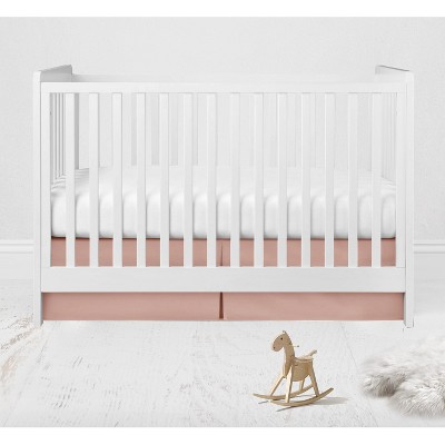 Bacati Solid Coral Crib Toddler Bed Skirt