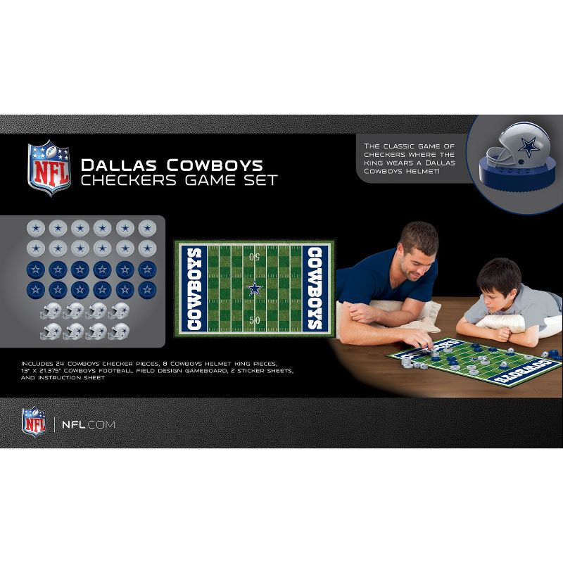 MasterPieces Officially licensed NFL Dallas Cowboys Checkers Board Game for Families and Kids ages 6 and Up, 4 of 6