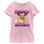 Girl's Pokemon Eevee Happy Birthday T-Shirt