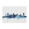 Trademark Fine Art -Michael Tompsett 'Nashville Tennessee Blue Teal Skyline' Canvas Art - 2 of 3