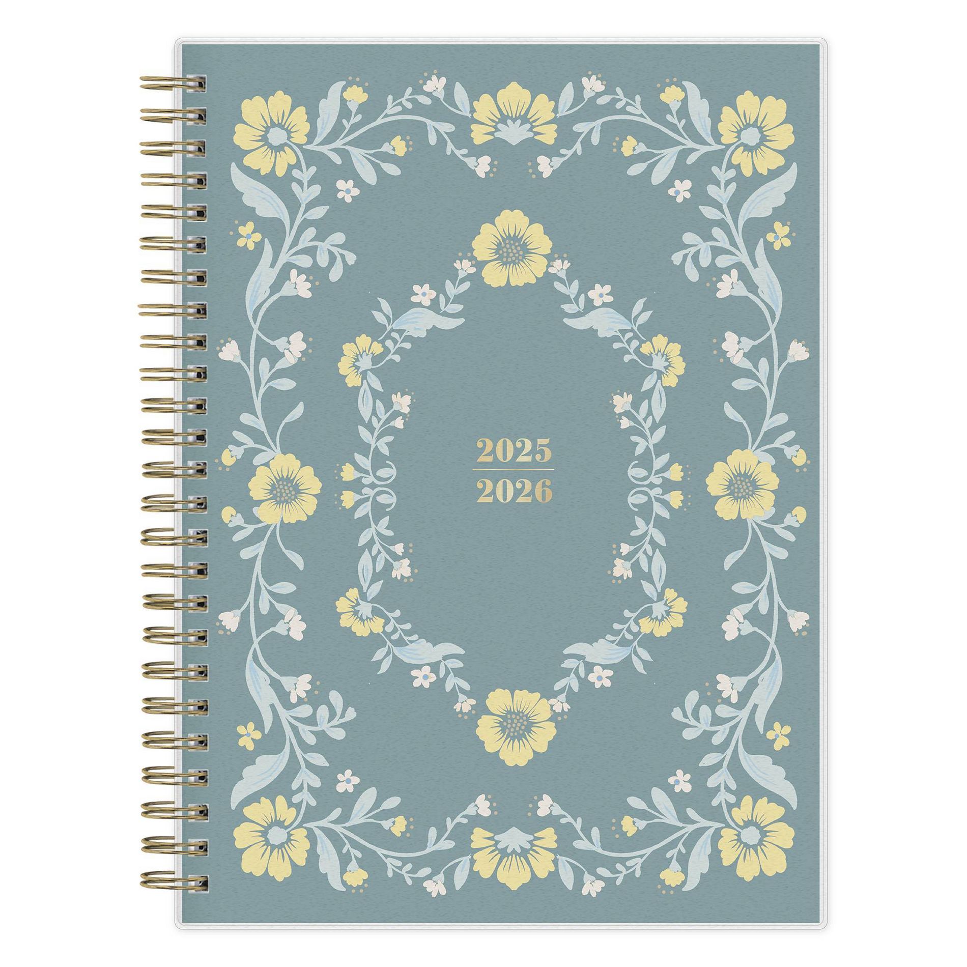 Blue Sky 5.875"x8.625" 2025-2026 Weekly/Monthly Wirebound Planner Smooth Frosted Sammie Green