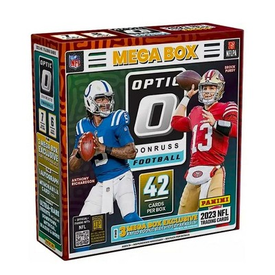 Panini 2023 Dunruss Optic NFL Football Cards Mega Box Blue Hyper Prizms 6 Packs Per Box (7 Cards Per Pack) 42 Cards Per Box