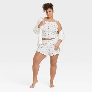 Women's Pointelle Tank Top & Shorts Pajama Set - Colsie™ - 1 of 3