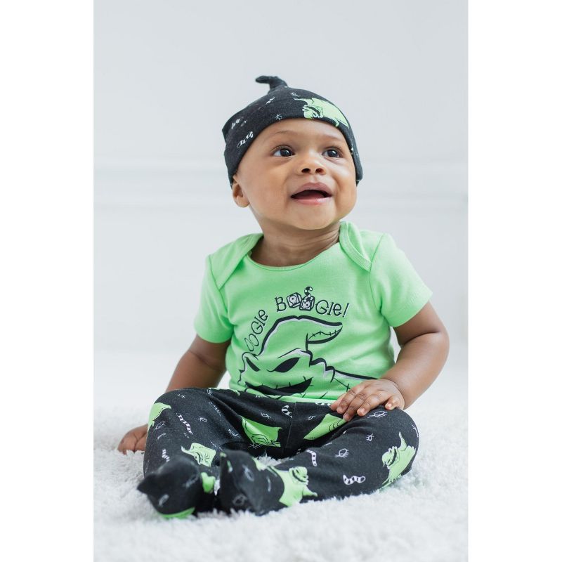Disney Nightmare Before Christmas Zero Oogie Boogie Jack Skellington Baby Bodysuit Pants and Hat 3 Piece Outfit Set Newborn to Infant , 2 of 8