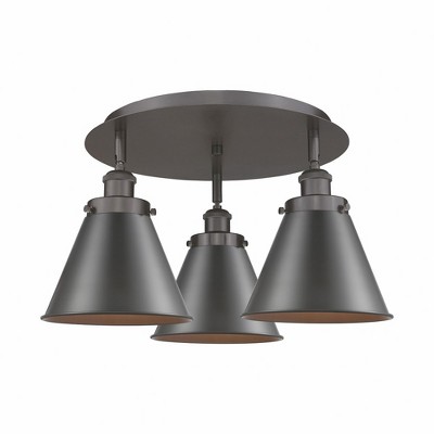 Ballston Urban - 3 Light Flush Mount In Industrial Style-9.63 Inches Tall and 19.75 Inches Wide