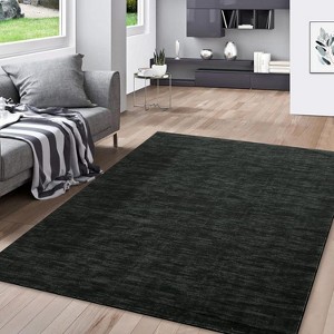 Modern Solid Area Rug, Washable Stain-Resistant Low Pile Non-Slip Soft Floor Carpet for Living Room Playroom Bedroom - 1 of 4
