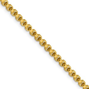 Black Bow Jewelry 3.5mm, 14k Yellow Gold Hollow Round Box Chain Necklace - 1 of 4