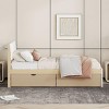 Streamdale Modern Twin Bed Frame with High Gloss White and Oak Finish - 4 of 4