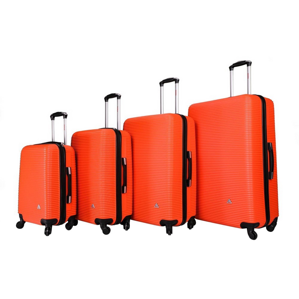 Photos - Luggage InUSA Royal Lightweight Hardside Checked Spinner 4pc  Set - Orange 