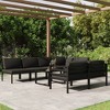 vidaXL Patio Lounge Set Outdoor Sectional Sofa Set Table Aluminum Anthracite - 2 of 4
