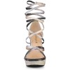 Allegra K Women's Opened Toe Tie Dye Platform Chunky Heel Lace Up Sandals - 2 of 4