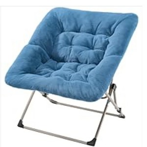 Folding Saucer Chair for Adults - No Assembly, 300lb Capacity, Soft Faux Fur Lounge Chair - 1 of 4