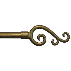 Urbanest Adjustable Scroll Finial Curtain Drapery Rod Set, 5-8-inch - 1 of 1