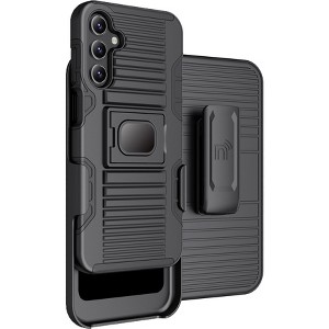Nakedcellphone Combo for Samsung Galaxy A15 5G / A25 5G - Rugged Phone Case with Stand and Belt Clip Holster - 1 of 4